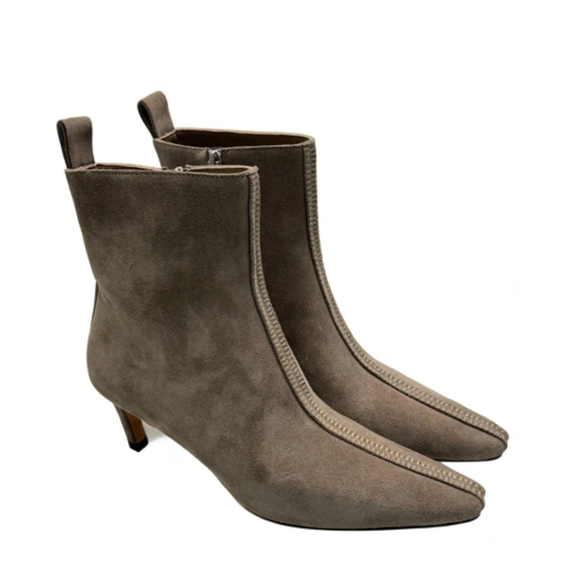 MANIKA GUAN2024年秋冬靴子时尚气质优雅法式高跟靴MK2077063