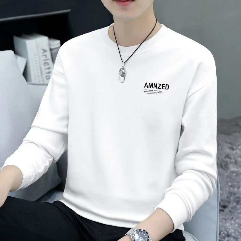 男士圆领卫衣男春秋款休闲加绒保暖时尚秋冬韩版秋冬上衣男装长袖