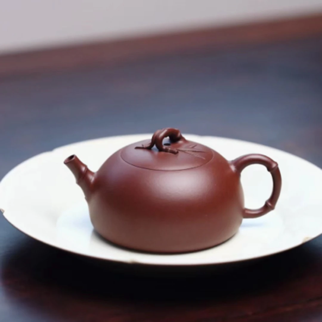 原矿紫泥竹壶手工制作紫砂壶茶具高端收藏