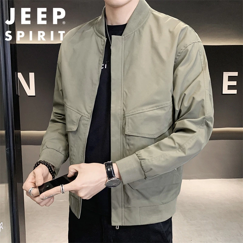 Jeep吉普工装夹克男士秋冬季外套男款宽松百搭美式休闲棒球领男装