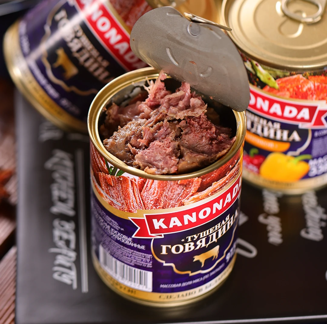 白俄罗斯进口牛肉罐头肉含量96%以上338g/罐方便即食