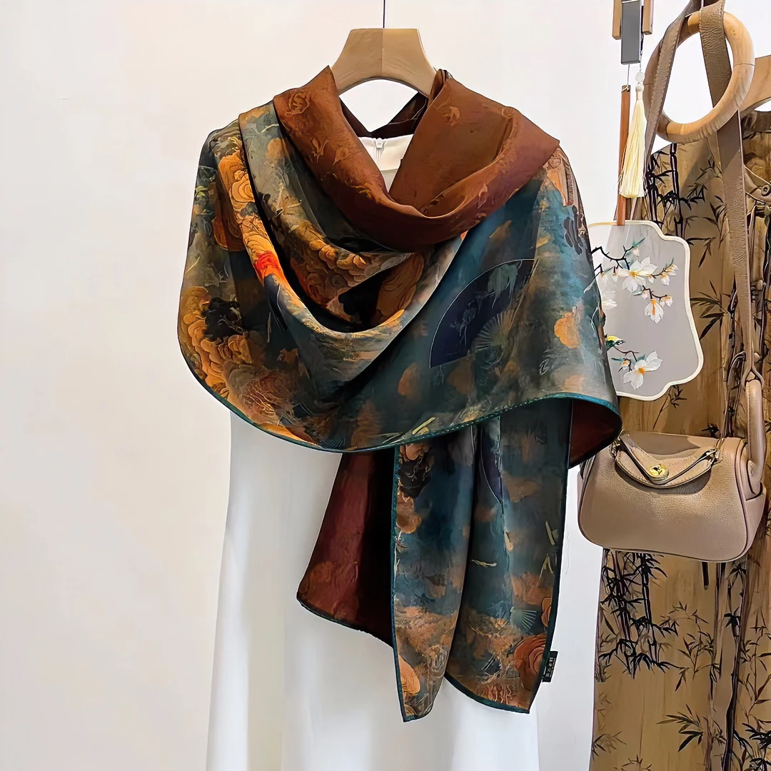 【祥云宫阙】70*180重锻老料香云高货提花高端百搭丝巾