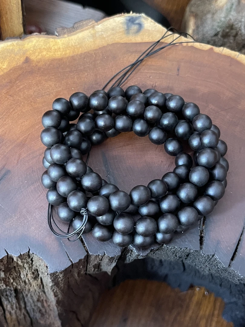 已开天然雷击木枣木雷芯玉化108有0.8风铃配饰