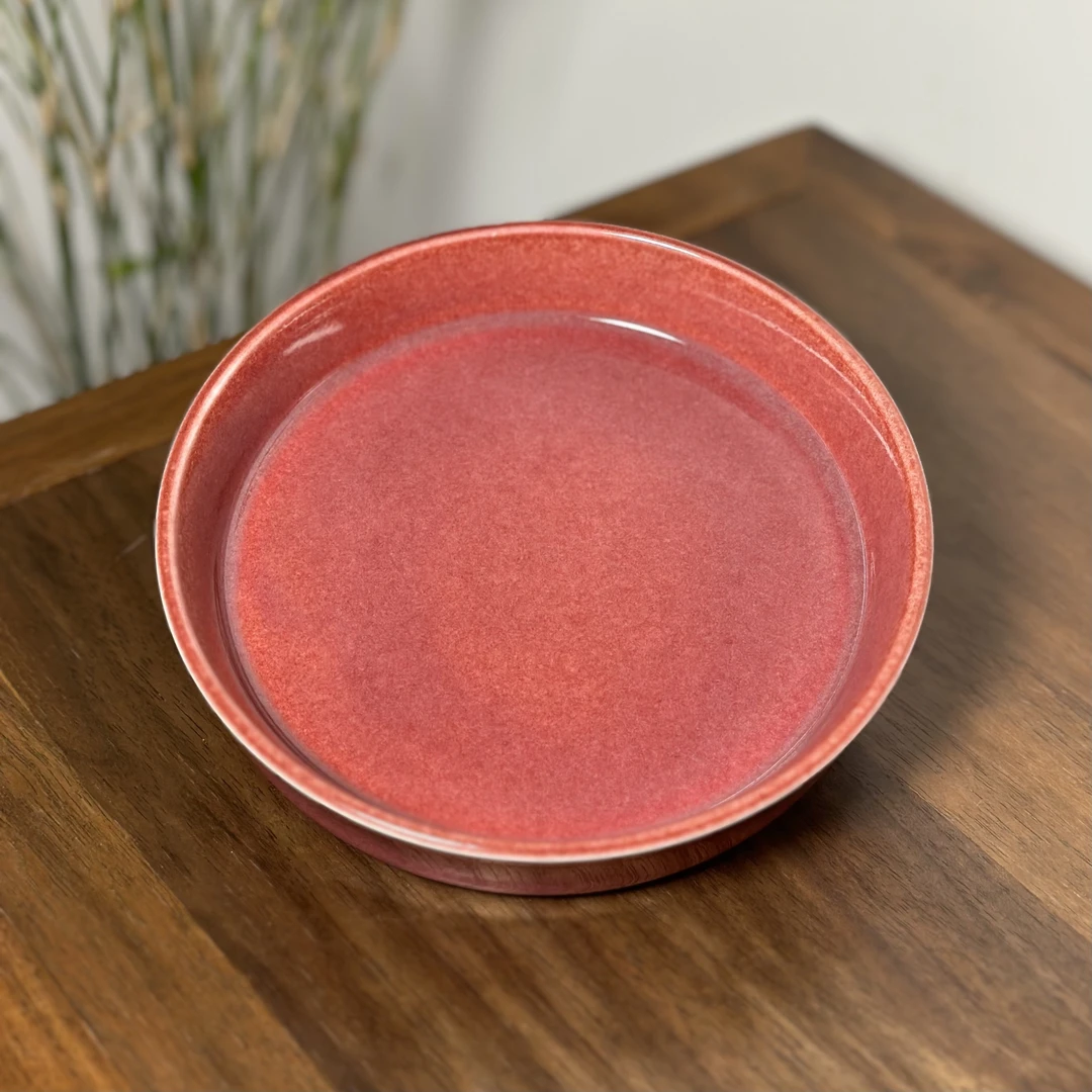 运增窑 钧瓷单色釉豇豆红釉壶承 全手工柴窑烧纸