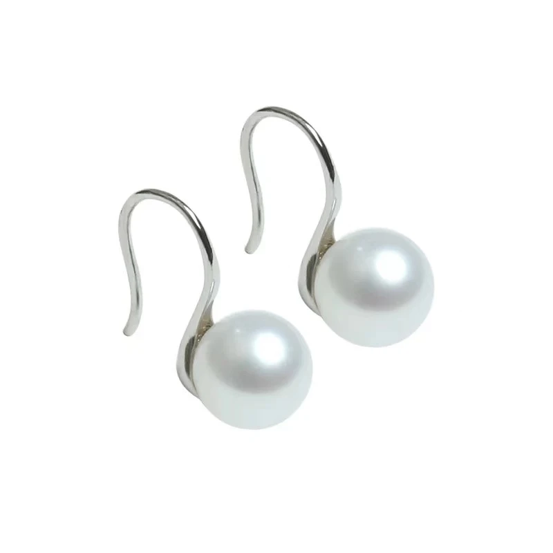 高跟鞋耳钉8-9mm淡水无核珍珠