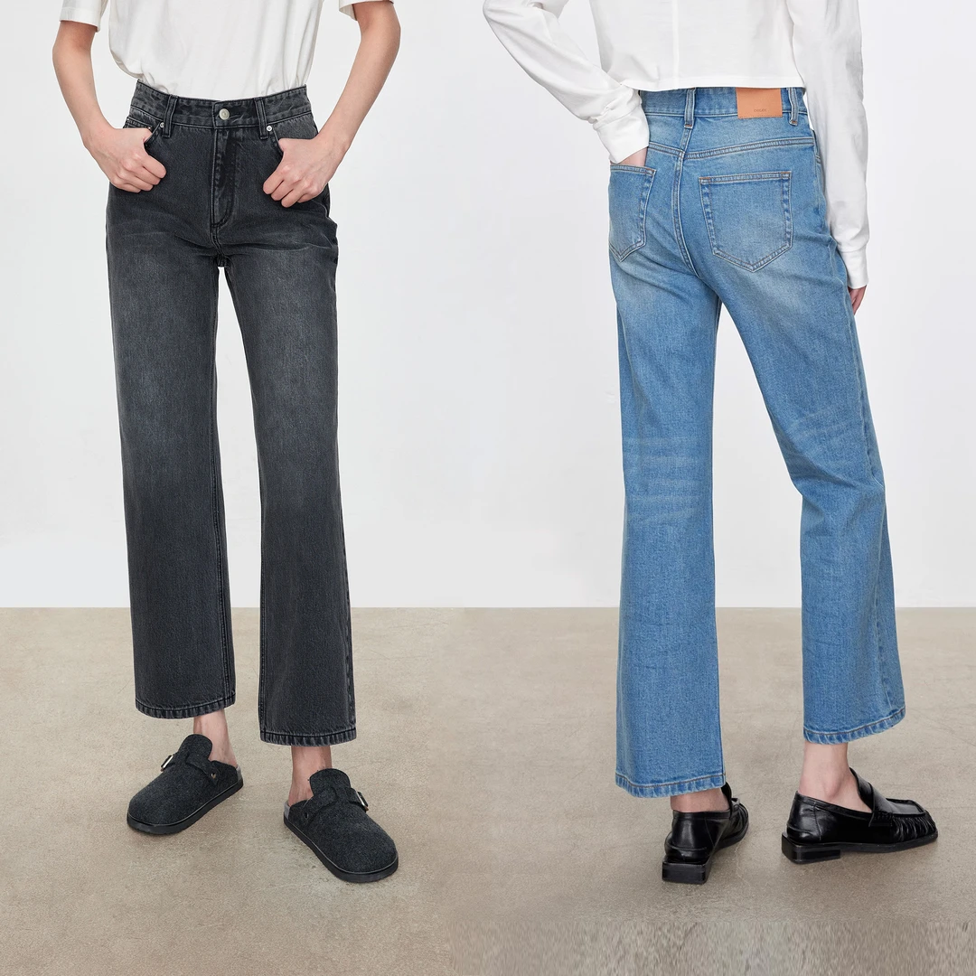 JOC专柜同款 意大利进口牛仔 博主挚爱显瘦高微喇九分牛仔裤