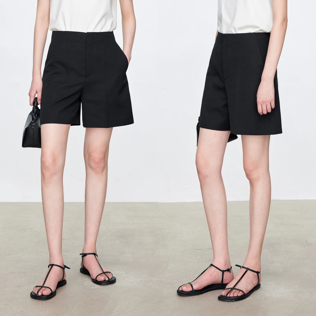 JOC专柜同款百搭裤王 意大利日本垂挺精纺 显瘦连腰短裤