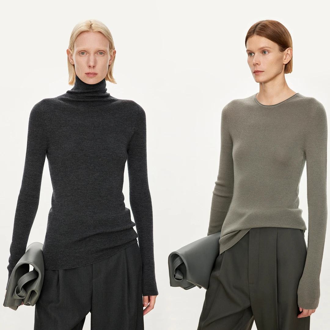 JOC回馈升级亲肤版 可机洗羊毛无缝全成型多领型打底