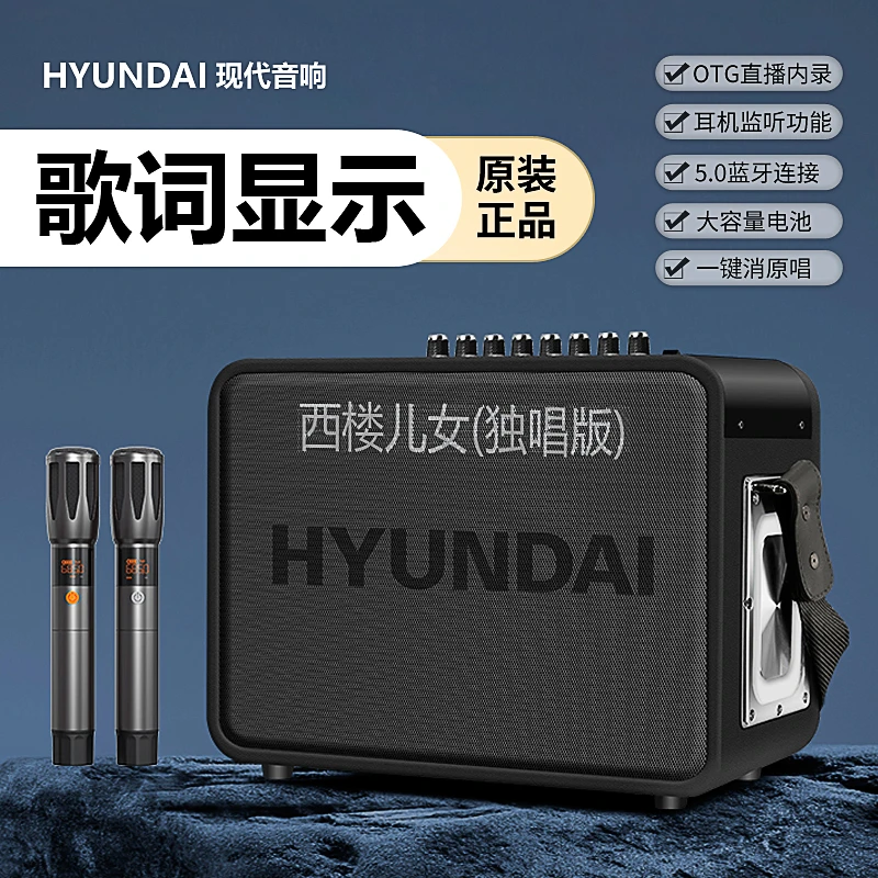 V歌词显示网红专业声卡K歌音响一体机直播唱歌三分频立体声重低音