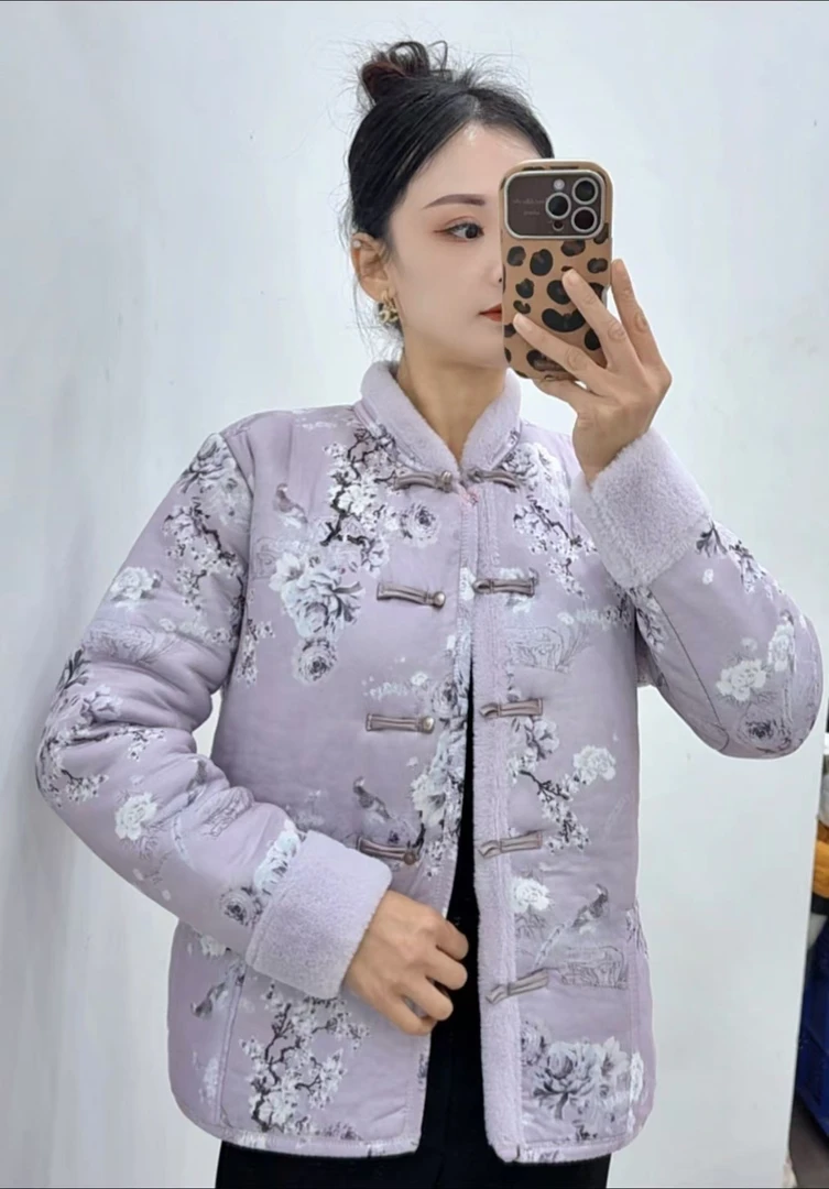 【6026】【1731】-新款冬季新中式复古盘扣花棉袄K