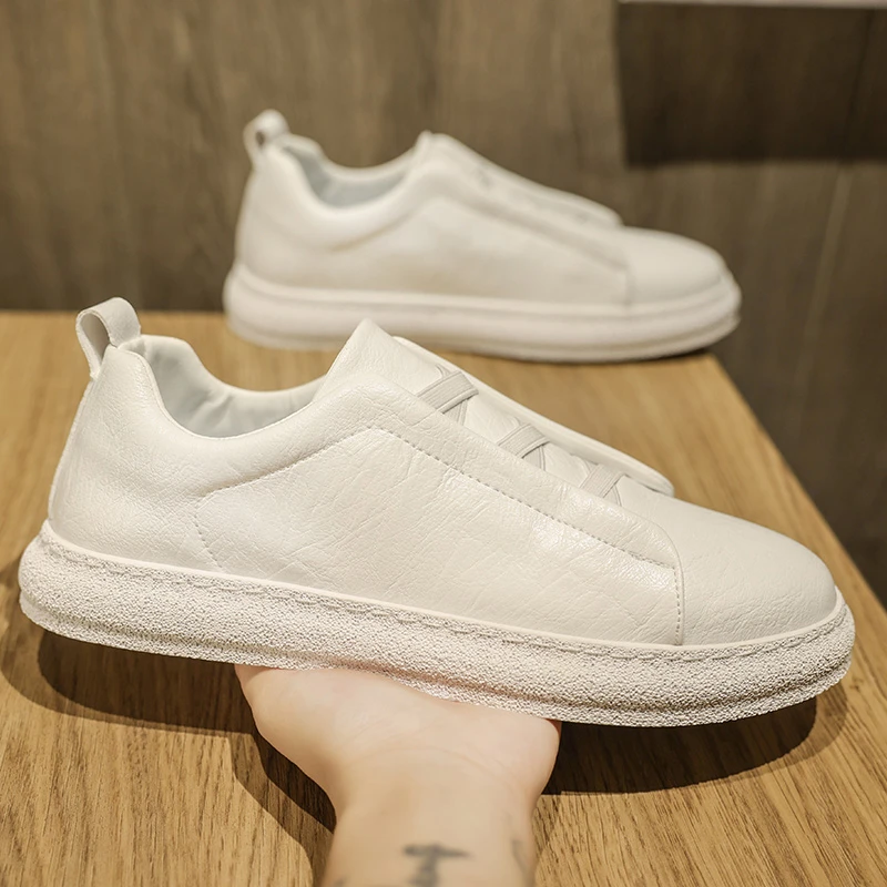 休闲夏季鞋子男款男士板鞋商务透气百搭休闲一脚蹬小白鞋男鞋痞帅