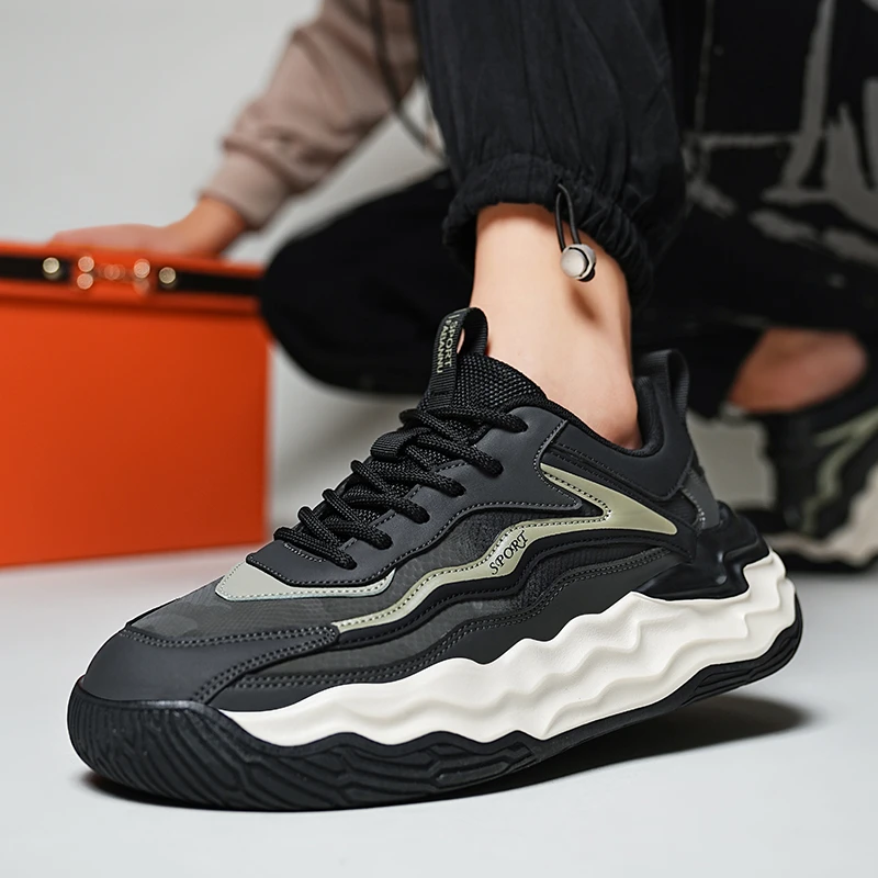 老爹鞋增高秋冬款百搭潮流男士休闲鞋跑步潮鞋男鞋复古拼色鞋子男