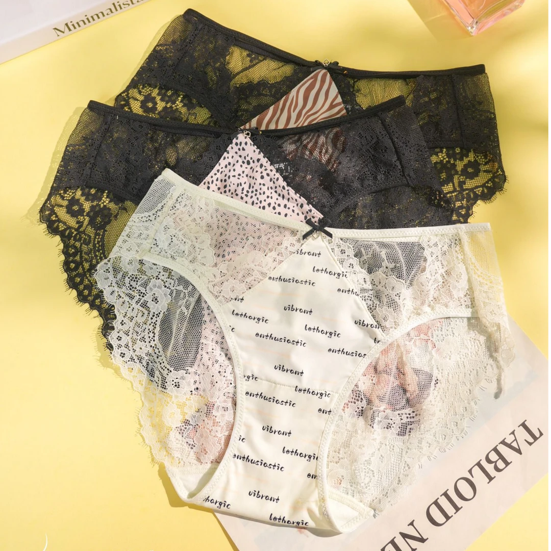 【梧桐闺蜜】【藏野系列】蕾丝性感少女薄款无痕中腰平角裤GM24506/07