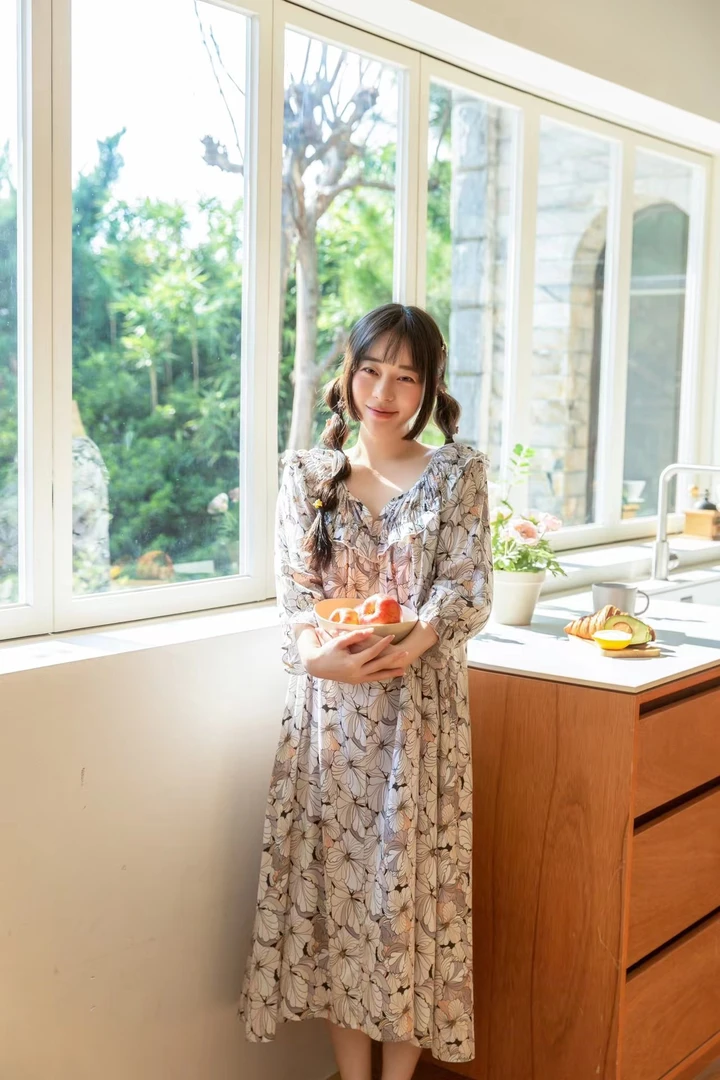 YQ【尤加利花海】碎花碎花宽松甜美睡衣女夏季睡裙连衣裙长款Q2409