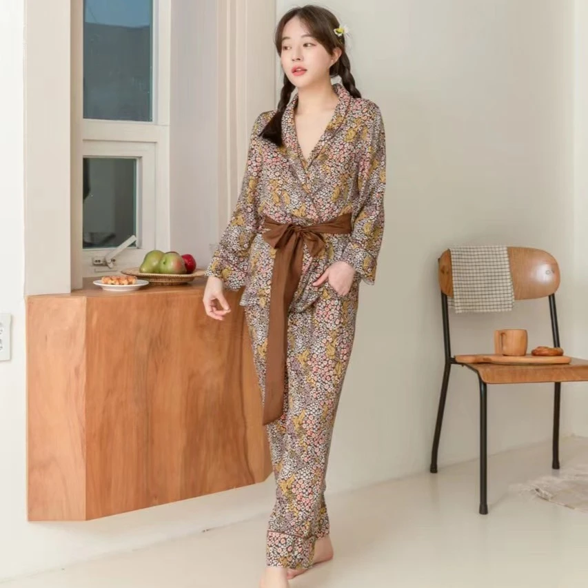 【厂家大促-午后咖啡】轻奢家居服套装T2306