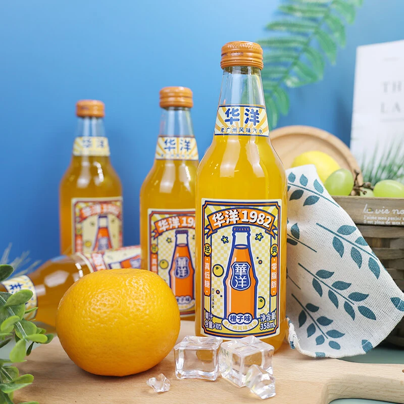 生和堂华洋1982汽水果味碳酸饮料358ml/瓶果味休闲碳酸饮料低糖