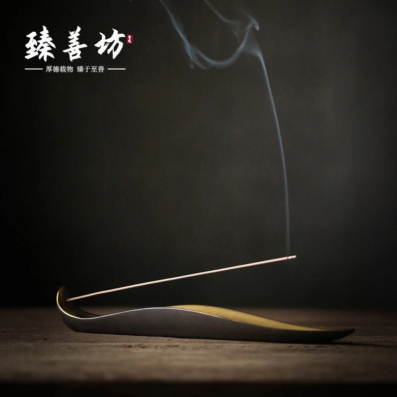 臻善坊仿古线香卧香炉香插摆件陶瓷创意茶道卧香炉家用檀香炉