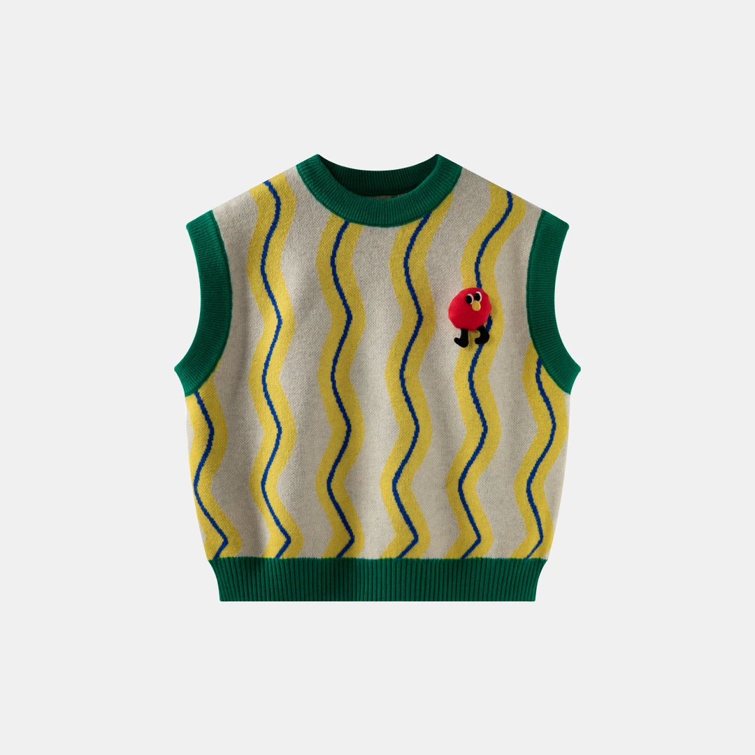 aqpa爱帕 宝宝儿童针织背心秋冬新品萌蛇出动背心