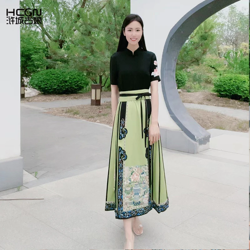 【富贵平安】国风夏常规显瘦精致刺绣马面裙重工刺绣马面裙22B19263