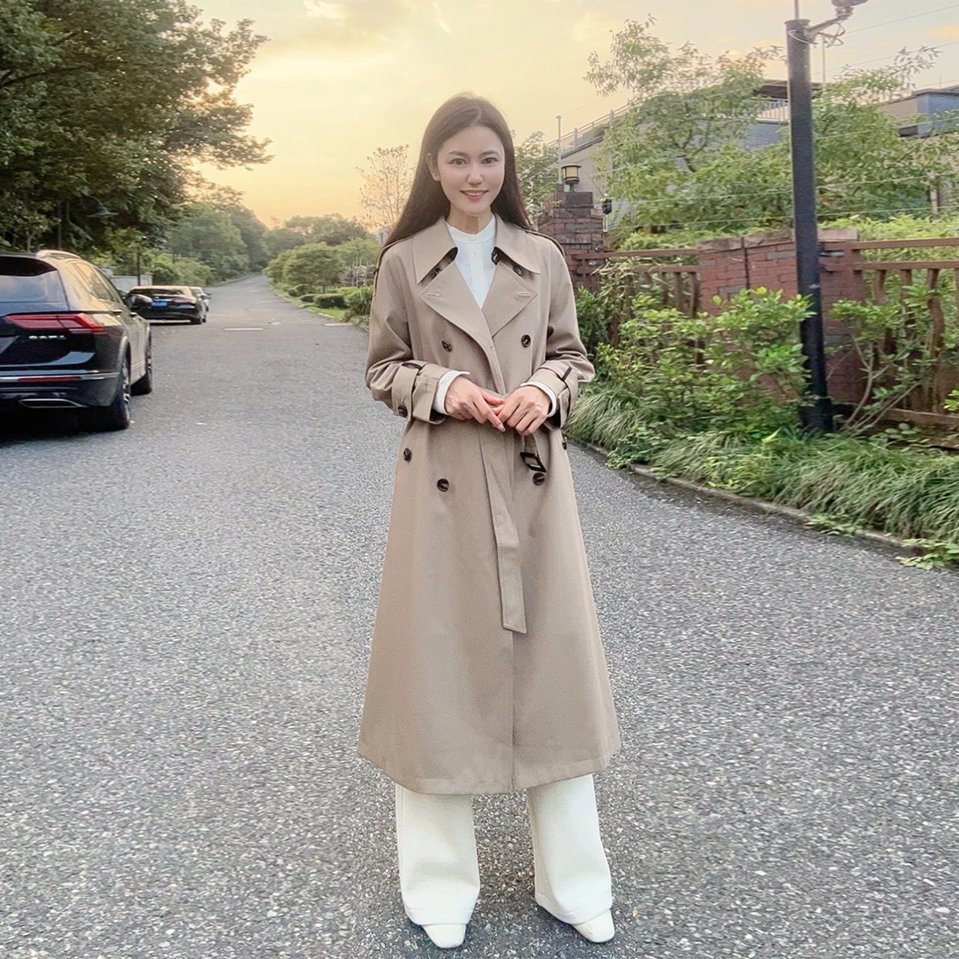 中国风宽松百搭女中长长袖气质外套宽松显瘦通勤时尚风衣WG926795