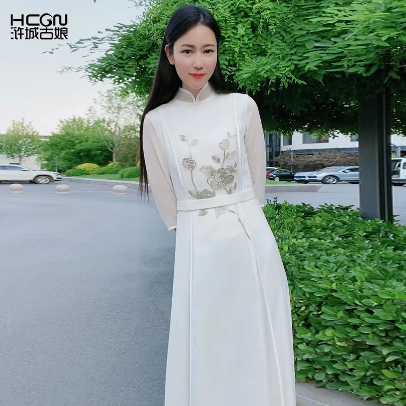 女士夏季仙气连衣裙桑蚕丝温柔淑女长裙冰清玉洁连衣裙-22B17162