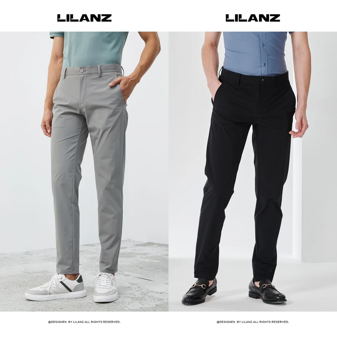 【利郎】男士夏季柔软舒适透气修身弹力凉感休闲裤----23XXK402