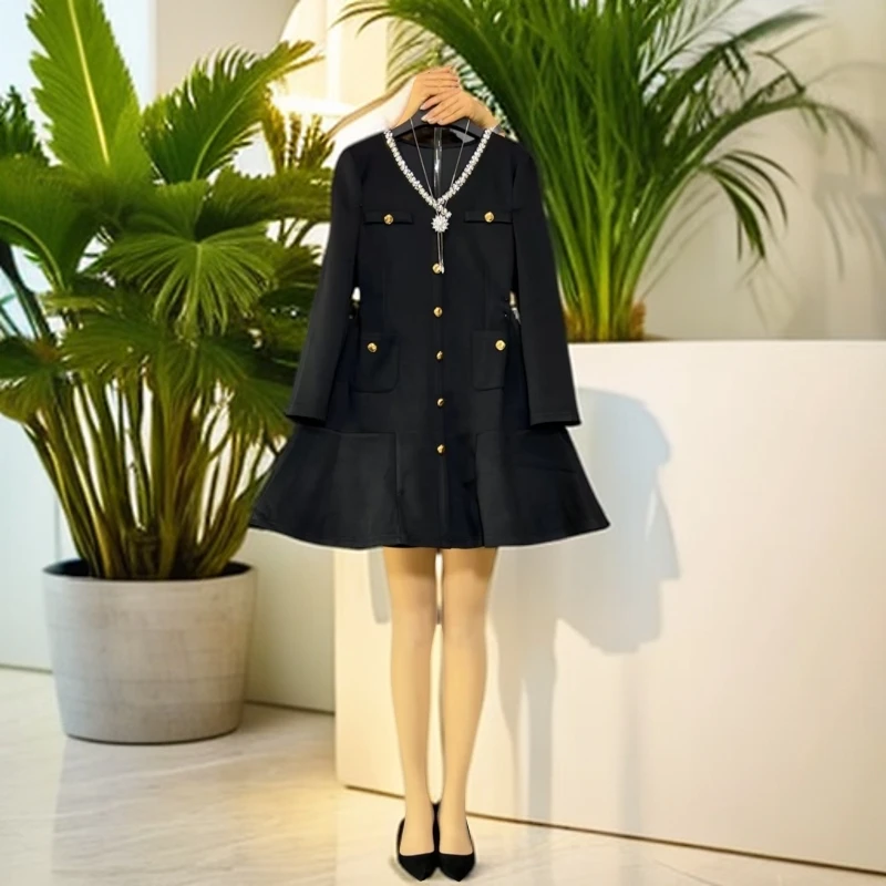 2024大码女装胖妹妹新款显瘦气质潮流遮肉洋气小香风鱼尾连衣裙潮