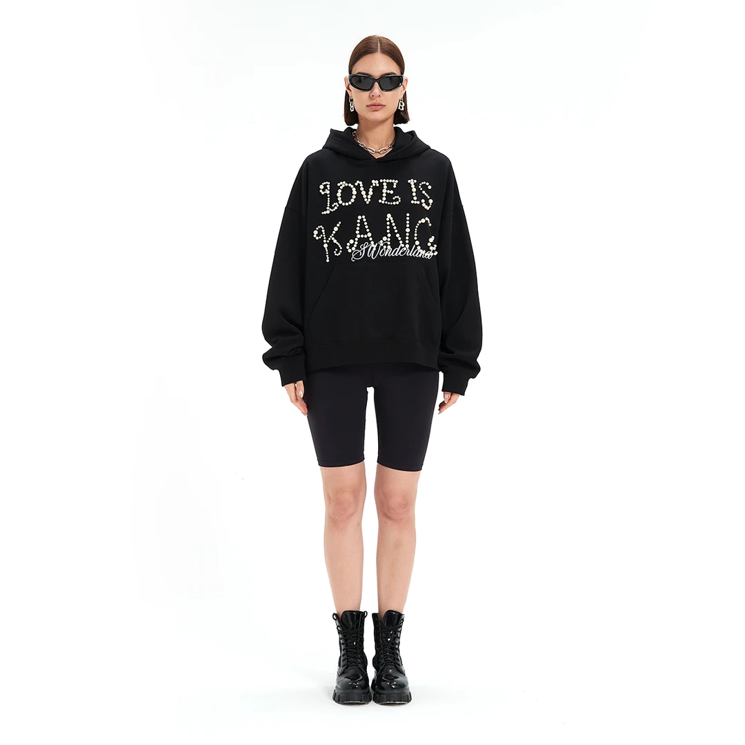 Kang's wonderland【刘畊宏vivi同款】 前后字母珍珠刺绣LOVE卫衣男
