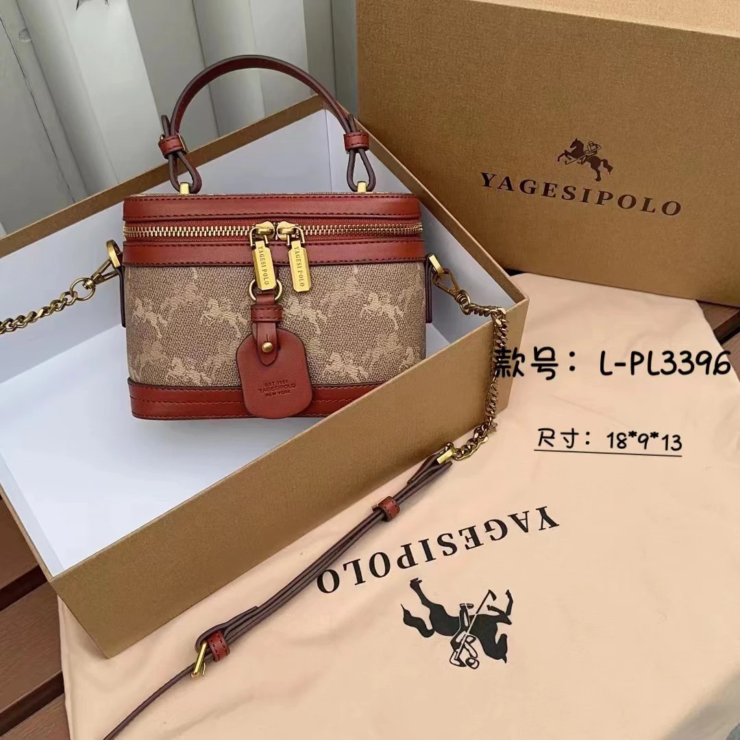 YAGESIPOLO/亚格斯保罗高级感定制印花复古百搭盒子包手提链条包