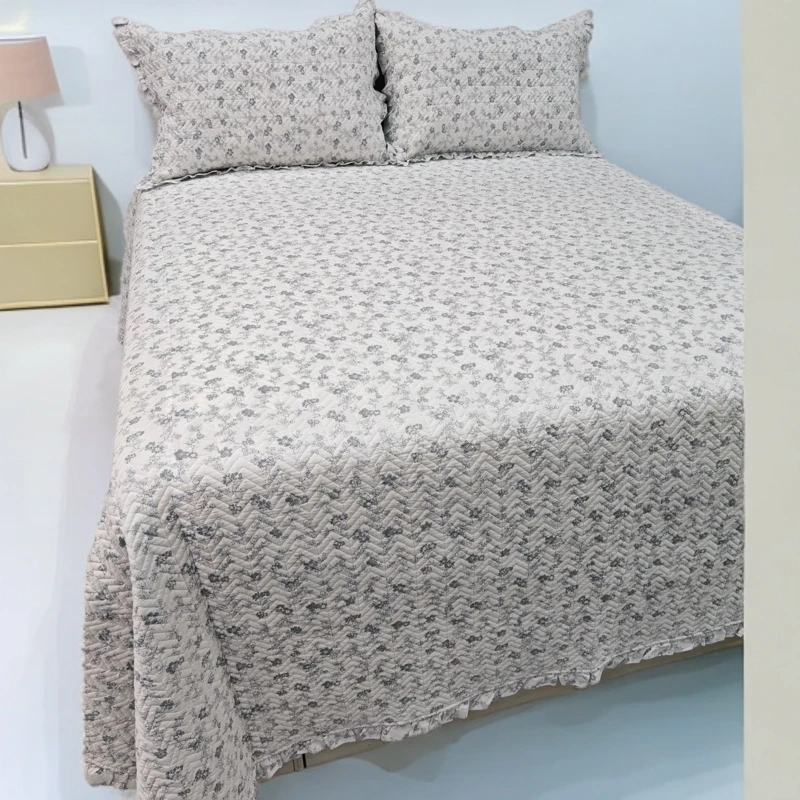 韩式小花床盖三件套