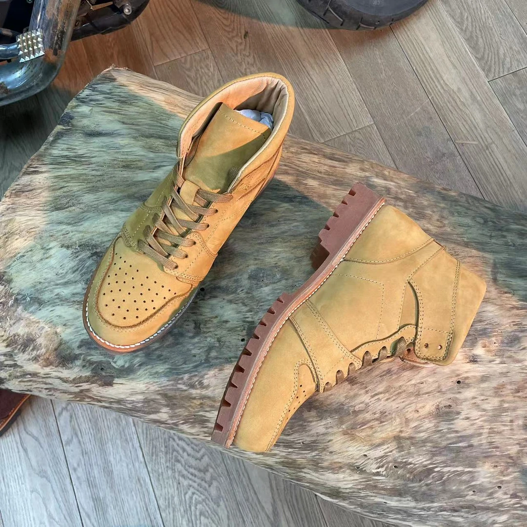 瑶笛严选高端固特异工艺大黄靴阿美咔叽工装靴LZ0040