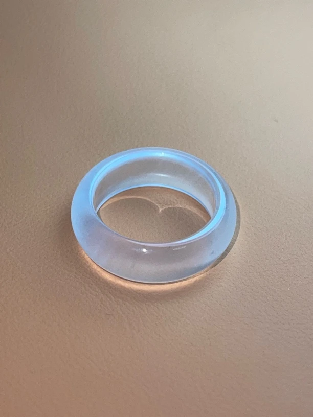 （鼎轩珠宝） 俄料玻璃种 黑钢戒圈 圈口可选自行备注