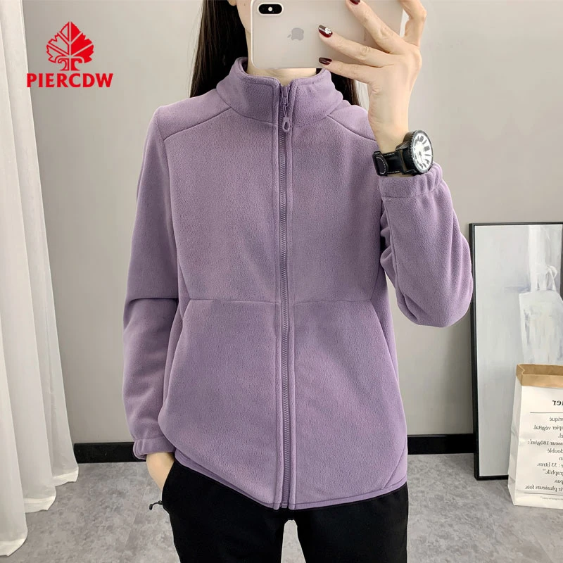 『PIERCDW帕瑞萨』奥粒绒户外运动立领抓绒衣加厚加绒开衫外套女