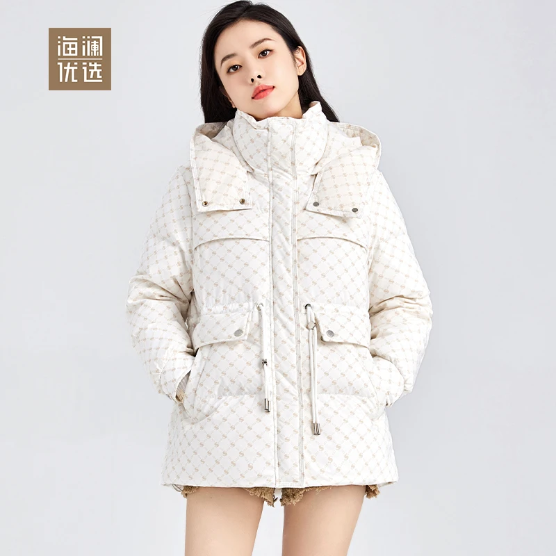 海澜优选冬季新款女士休闲保暖加厚可脱羽绒服H22C0100087