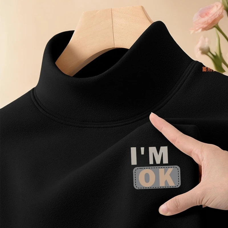 高端德绒半高领打底衫男士秋冬季2025年新款加厚保暖长袖t恤男款