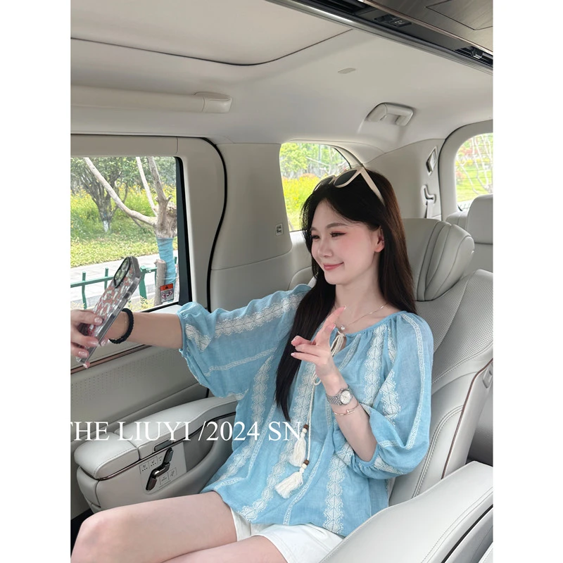 【LIUYI】泡沫之夏～重工刺绣提花小衫45253