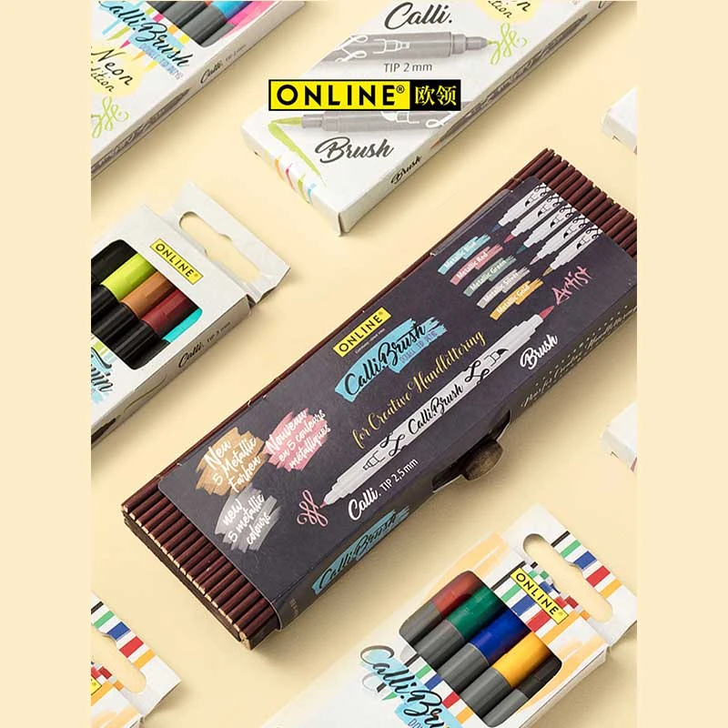欧领尼龙笔刷brush彩色ABT初学者手绘手账笔勾线笔学生画画
