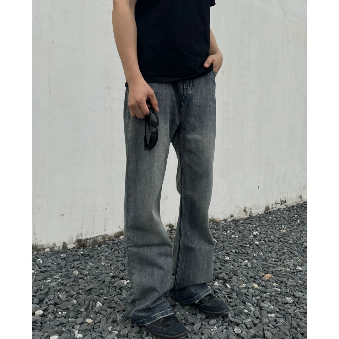 【Arrivallng】竹节纹 cleanfit美式直筒牛仔裤高街宽松水洗百搭