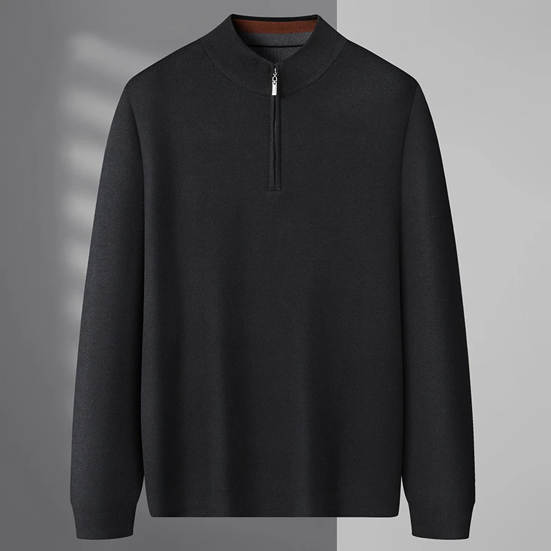 艺禾加肥半拉链毛衣男士秋冬季新款休闲爆款加厚打底肥佬针织衫