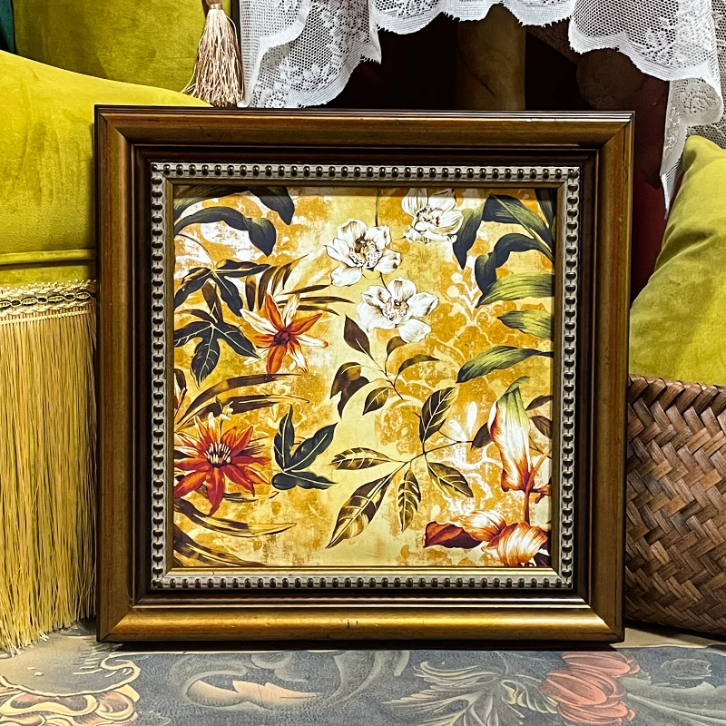 玄关客厅餐厅美式轻奢简约两联画复古法式欧式方形喷绘挂墙装饰画