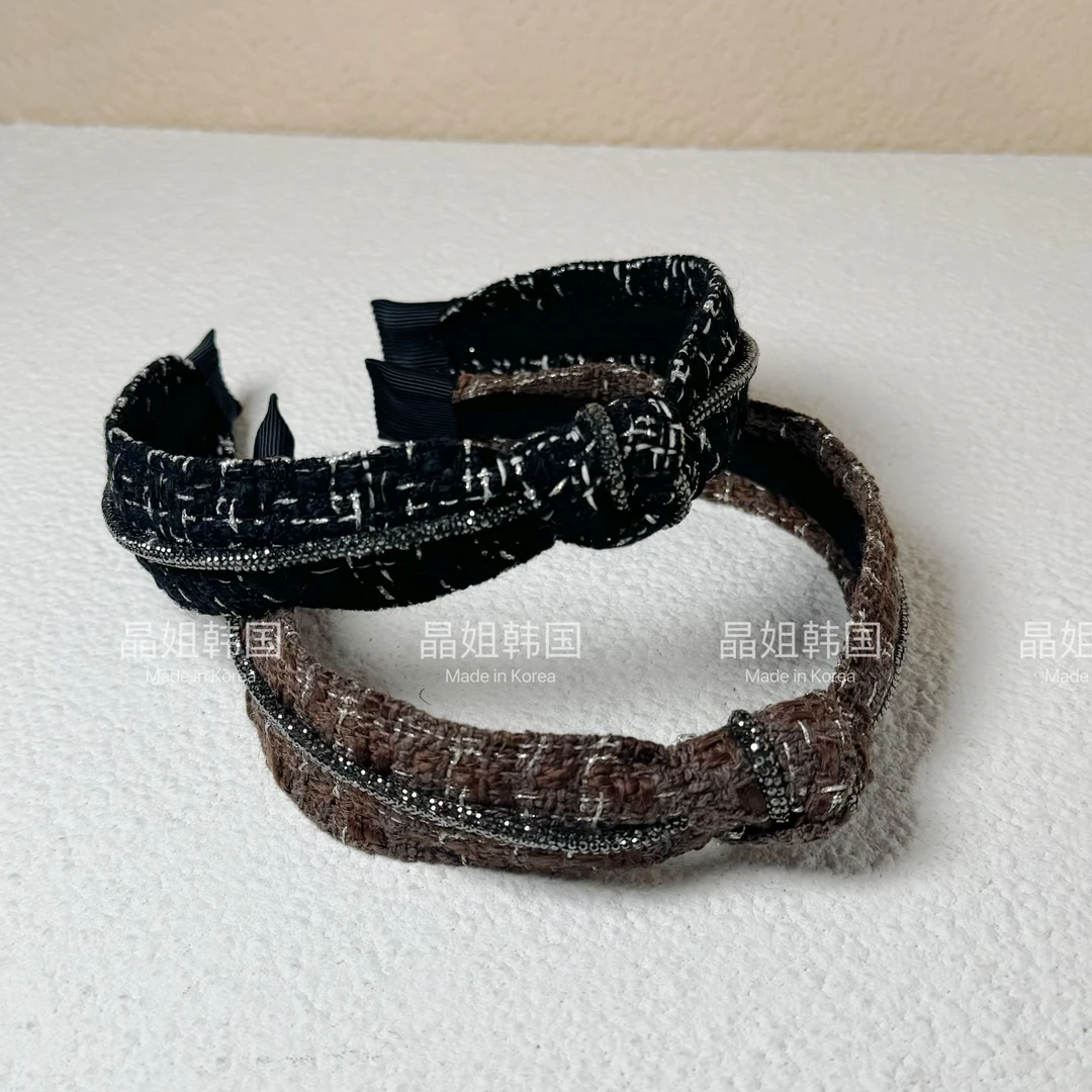 东大门 气质小香风百搭简约编织链条手工发箍 2477