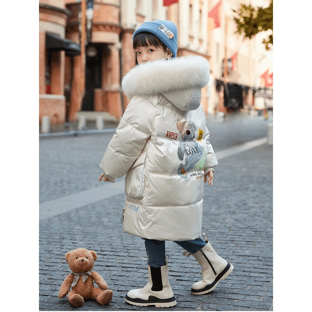 巴拉⁣巴拉恩女童羽绒服儿童中长款版中大童加厚女孩秋冬免洗保暖