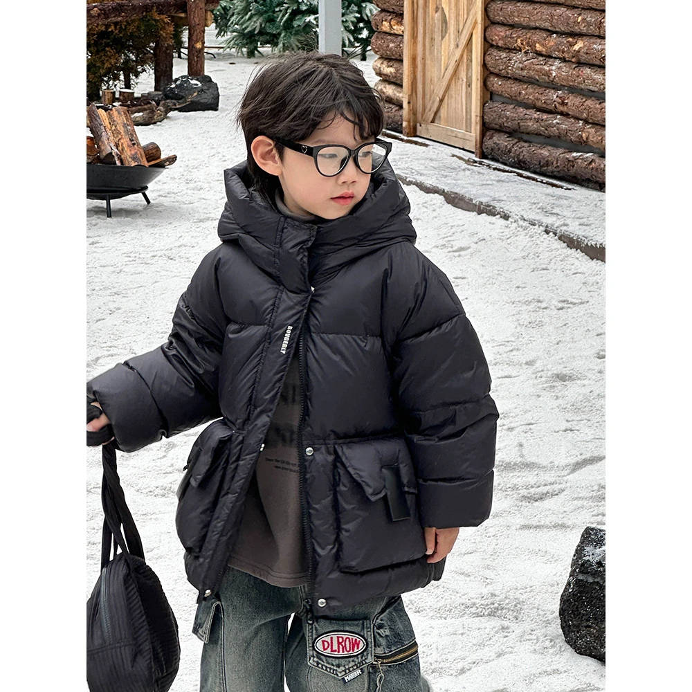巴拉巴拉恩男童韩版羽绒服2024冬季新款儿童时尚加厚鸭绒洋气外套