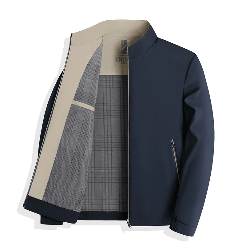 保罗温诗登春秋季夹克立领中年男士休闲商务外套男行政夹克衫6618