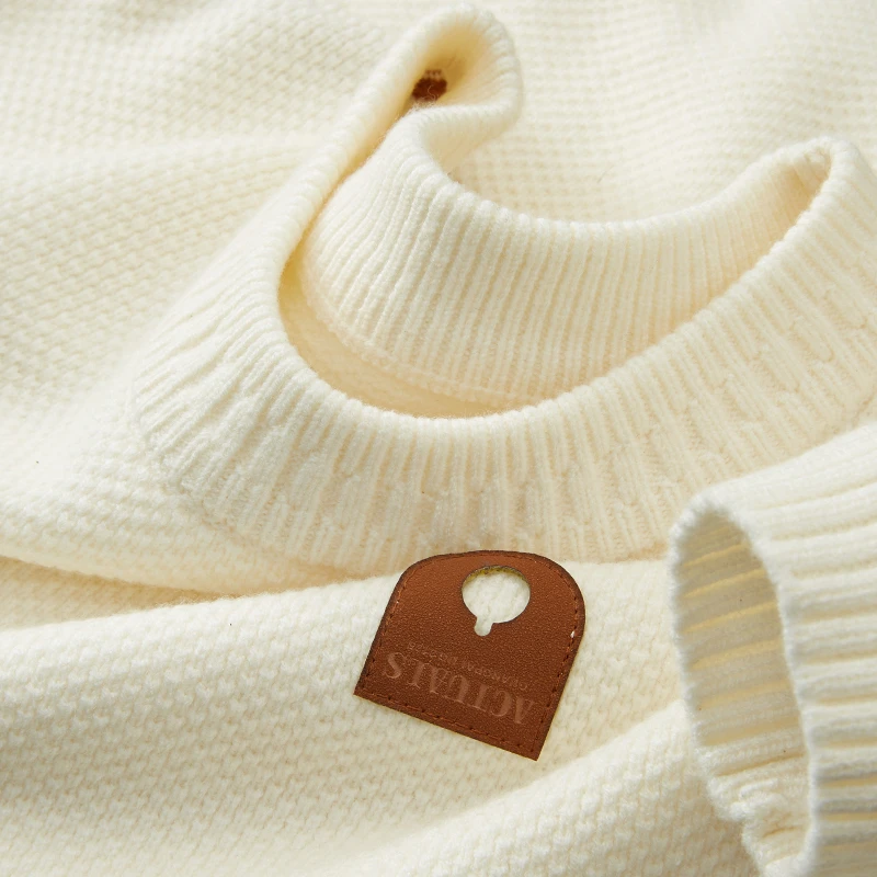 新爆款麻花白色针织衫毛衣男士长袖秋冬季加厚保暖亲肤打底衫男装