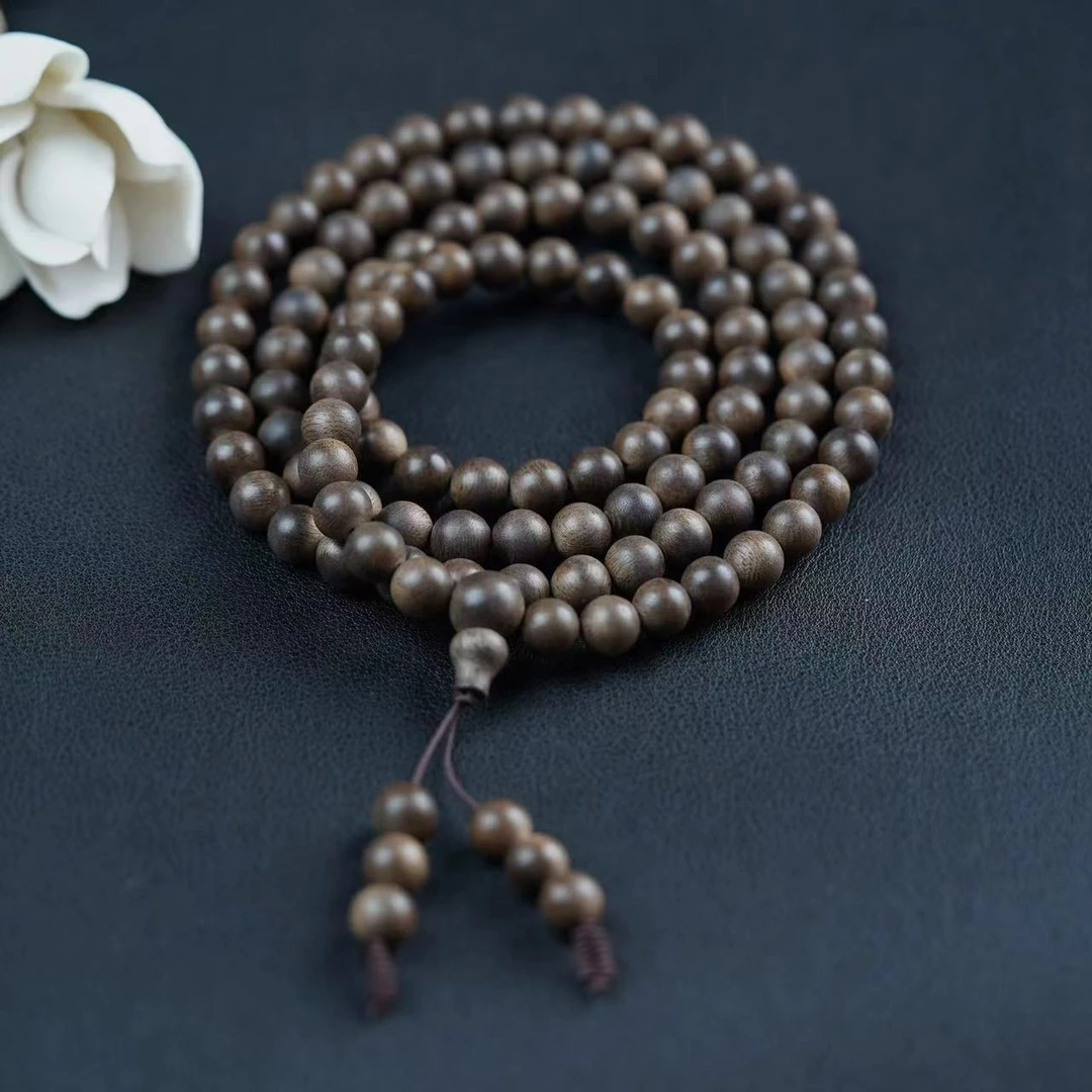 【见面礼】【木秀】X027沉香芽庄绿奇楠0.8多圈圆珠手串多样性发一条