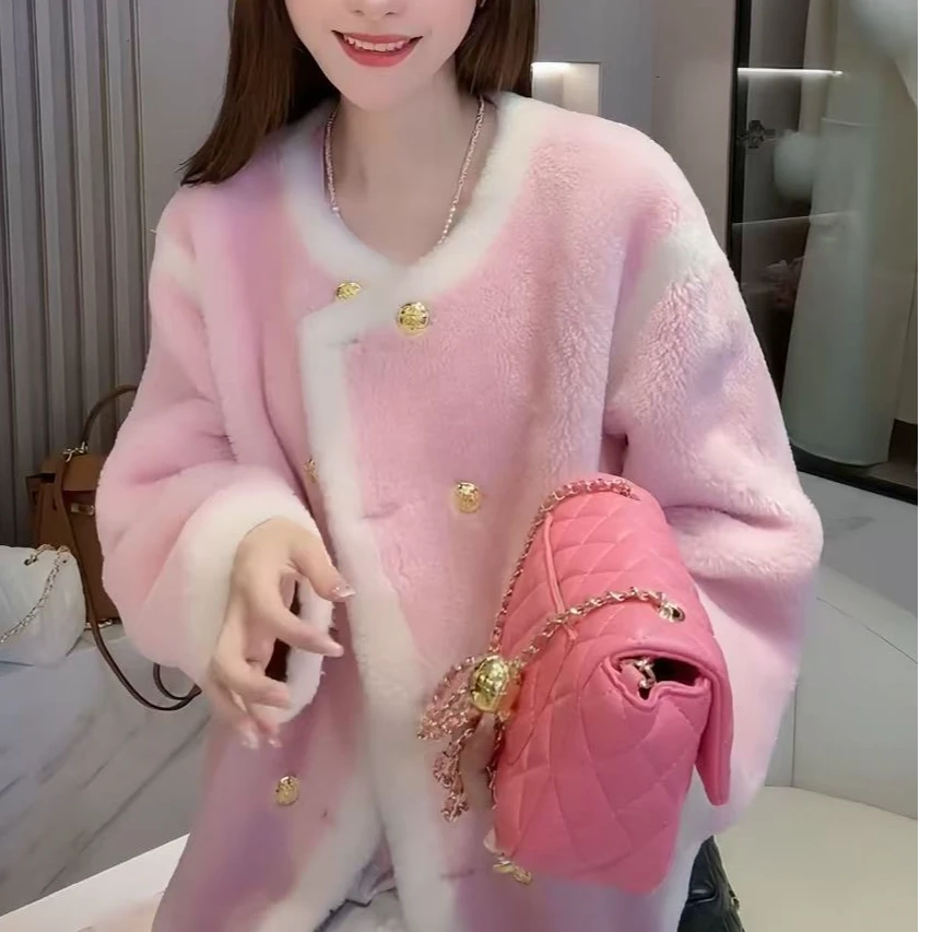 【小熊家】粉糯初雪 100%全羊毛轻奢百搭宽松加厚秋冬气质女外套