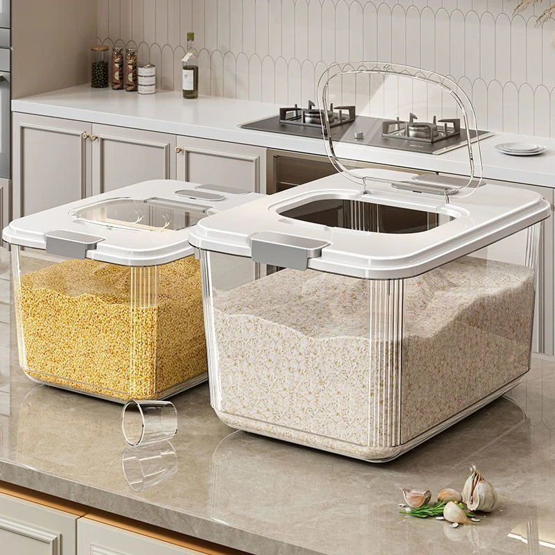 透明米桶储米箱防潮防虫储存专用磁吸带盖米桶家用装厨房防尘米桶