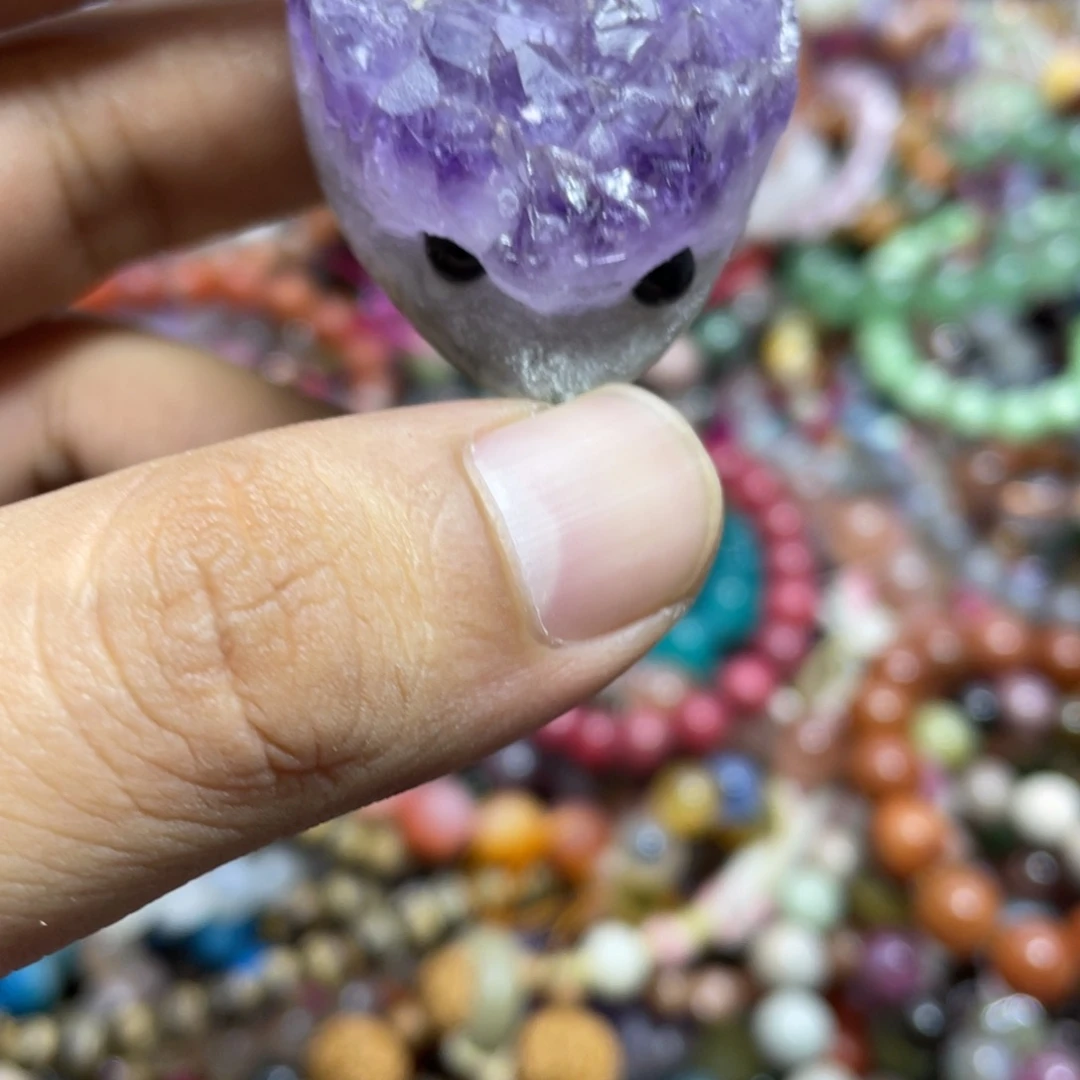 紫晶颈饰银S800镀金镶嵌