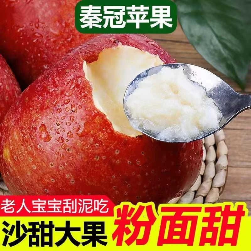 陕西老树秦冠粉苹果香甜软糯宝宝老人刮泥吃5斤/10斤新鲜精选整箱